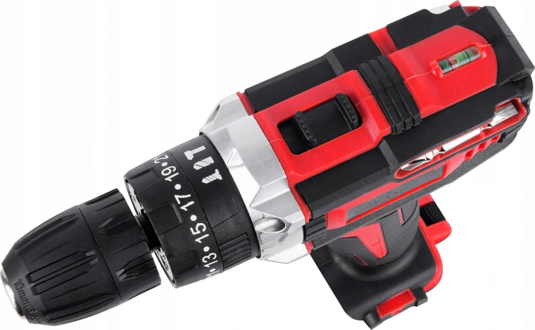 Wkrętarko-wiertarka akumulatorowa 18 V z kufrem, 2× baterie i oświetleniem LED