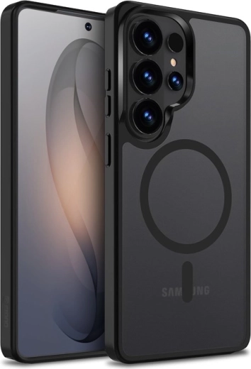 Etui CRONG Hybrid Matte Magnetic z MagSafe do Samsung Galaxy S26 Ultra – czarne