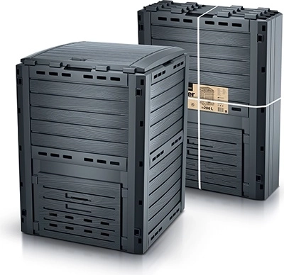 Ogrodowy kompostownik 280 l antracyt COMPOGREEN WOODY
