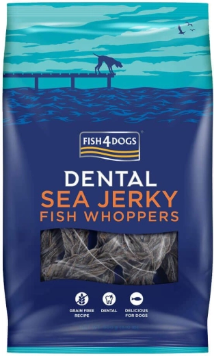 Fish4Dogs dentystyczne przysmaki z białej ryby morskiej dla psów, kawałki 500 g
