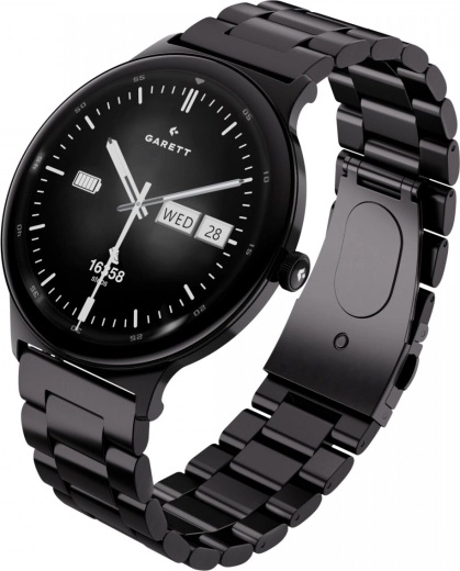 Smartwatch GARETT Quantum z bransoletą stalową i skórzanym paskiem