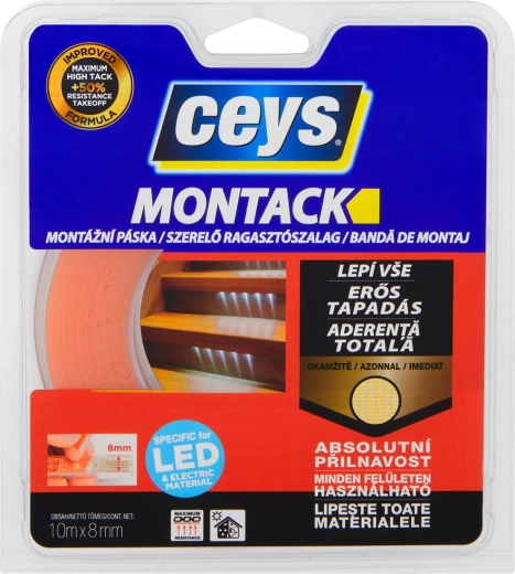 Dwustronna taśma montażowa 8 mm × 10 m MONTACK CEYS