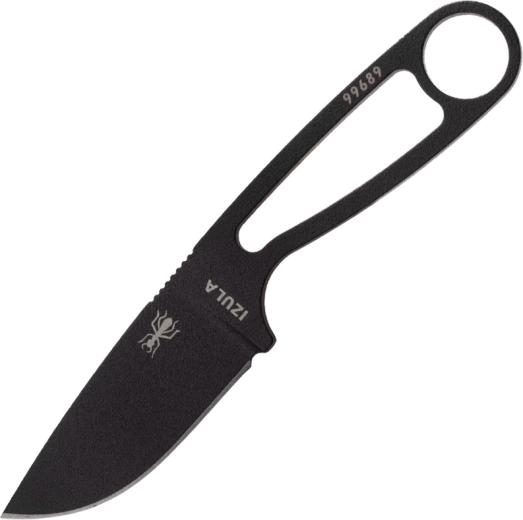 ESEE Izula czarny nóż na szyję 6,7 cm z stali węglowej