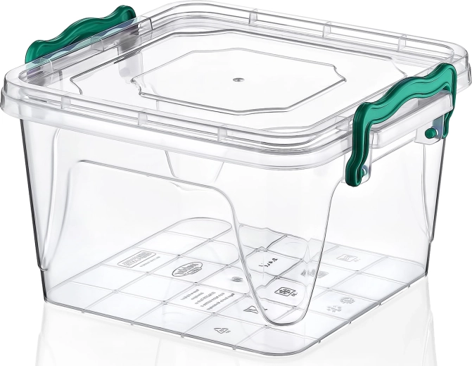 Plastowe kwadratowe pudełko 1,2 l z pokrywką