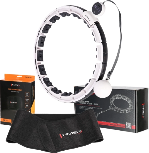 Zestaw masażowa obręcz HMS HHM16 z licznikiem i obciążnikiem + wyszczuplający pas BR163