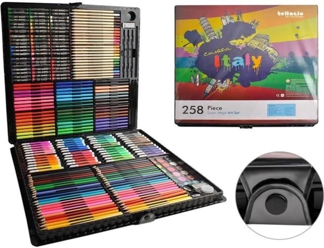 Zestaw do malowania i rysowania w walizce 288 sztuk