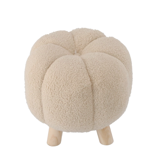 Beżowy dekoracyjny puf 32 × 30 cm