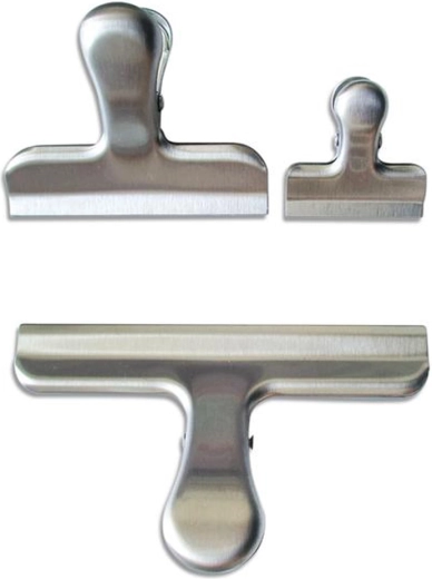 Stalowe klipsy do torebek, zestaw 3 szt.