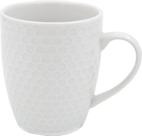 Porcelanowy kubek Honeycomb 420 ml biały