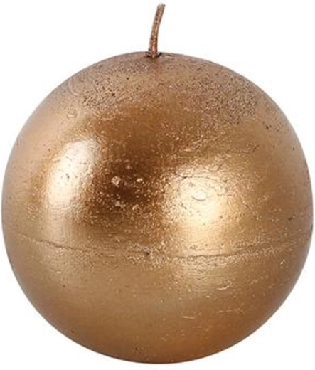 Rustykalna okrągła świeca 8 cm w kolorze miedzi PROVENCE