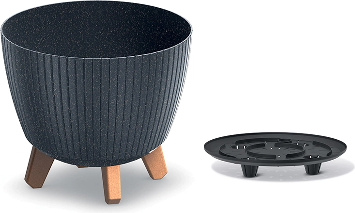 Doniczka Lamia Eco Wood antracyt 23,2 cm
