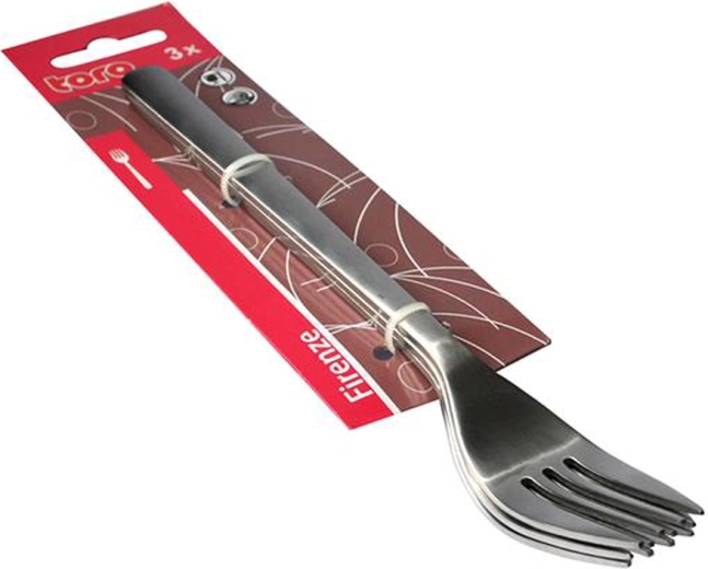 Stalowe widelce stołowe TORO Firenze, zestaw 3 szt.