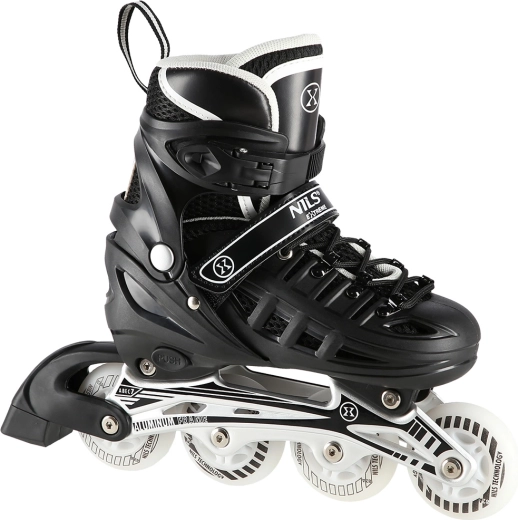 Łyżworolki dziecięce 4w1 NILS Extreme NH10905 – regulowane: rolki (inline), łyżwy i wrotki (quad) z kółkami LED – S (31-34)