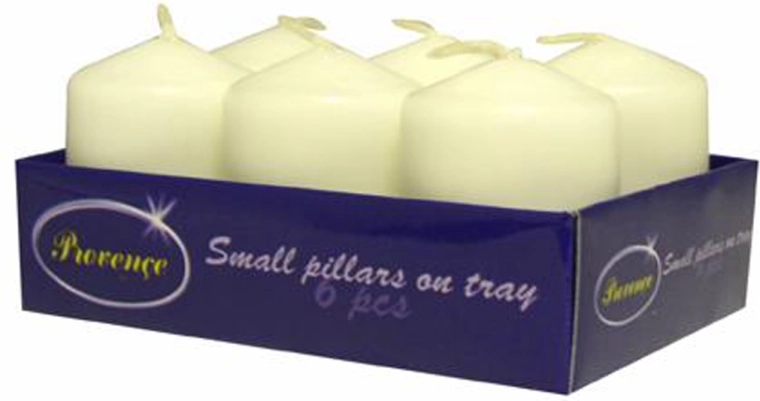 Zestaw białych świec walcowych 6 szt. 3,8 × 5,5 cm