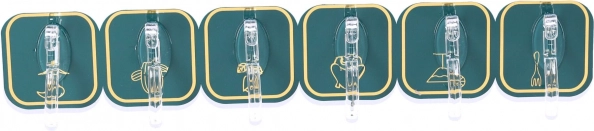 Samoprzylepne haczyki 6 sztuk - ciemnozielone