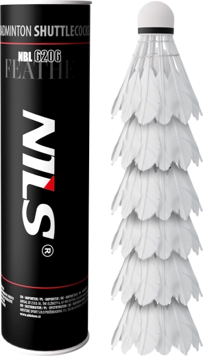 Lotki badmintonowe z piór NILS NBL6206, 6 szt.