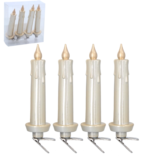 Zestaw klipsowych świeczek bożonarodzeniowych 11 cm – trwałe plastikowe ozdoby na choinkę