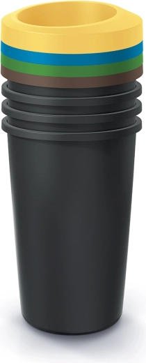 Zestaw koszy do segregacji odpadów 4×45 l Prosperplast Compacta R Drop