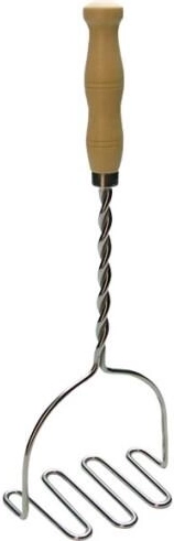 Tłuczek do ziemniaków ze stali nierdzewnej z drewnianą rączką 32 cm