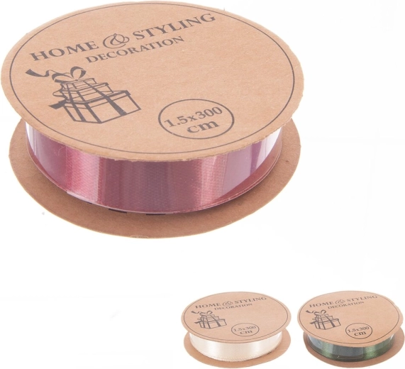 Świąteczna wstążka poliestrowa 15 mm / 3 m – 3 warianty (mix)