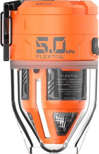 Flextail Max Pump 3 przenośna elektryczna pompka z lampką kempingową – pomarańczowa