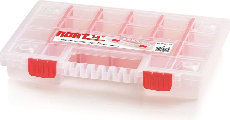 Plastowy organizer NORT z 22 przegródkami i wyjmowanymi przegrodami