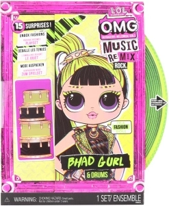 L.O.L. Surprise! OMG ReMix Rock duża lalka Bhad Gurl z bębnami