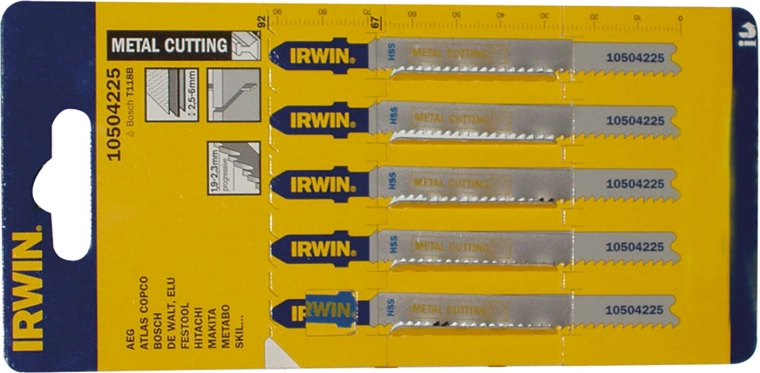 Zestaw brzeszczotów do wyrzynarki HSS T118B do metalu IRWIN, 92 mm (5 szt.)