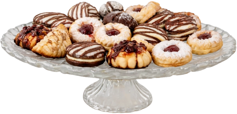 Okrągła szklana patera na tort na nóżce 32 cm