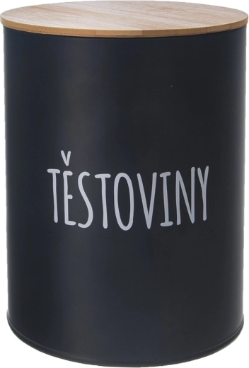 Pojemnik na makaron Black z bambusową pokrywką