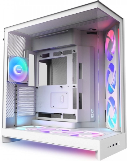 NZXT H9 Flow RGB+ biała obudowa ATX Mid-Tower z oknem