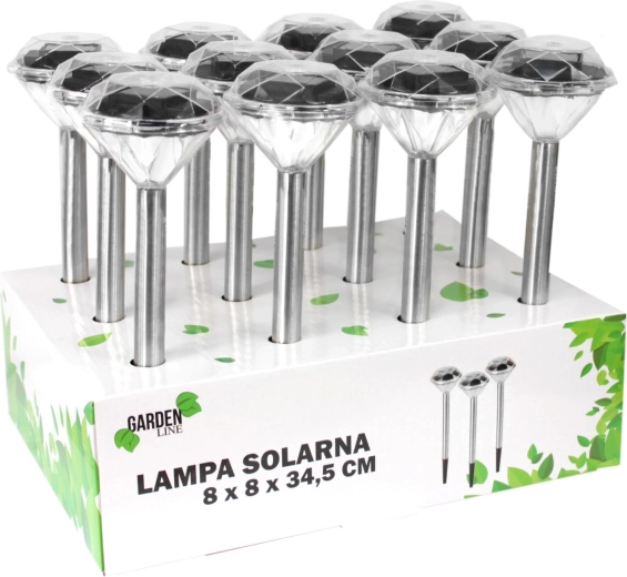 Solarny lampion ogrodowy Diamond 8 × 8 × 34,5 cm