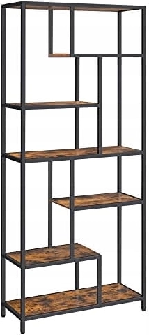 Nowoczesna biblioteczka z 6 półkami w rustykalnym stylu loft