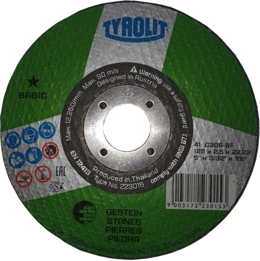 Tarcza tnąca do kamienia i żeliwa 125 × 2,5 × 22,2 mm