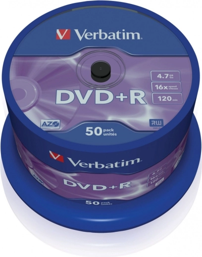 Verbatim DVD+R Matt Silver 4,7 GB 16×, 50 szt.