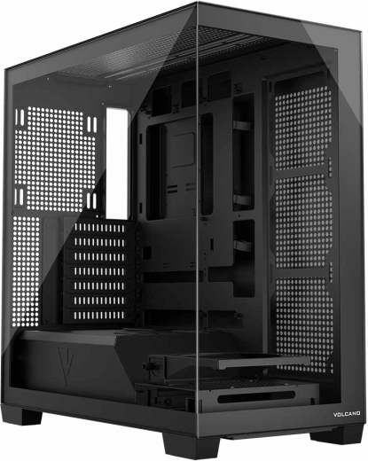 Obudowa PC Volcano Stellar Midi NF, czarna, bez wentylatorów