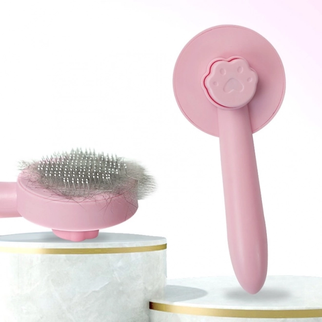 Szczotka do usuwania psiej lub kociej sierści – różowa