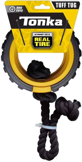 Tonka gumowe mega szarpadło z liną dla psów 38 cm