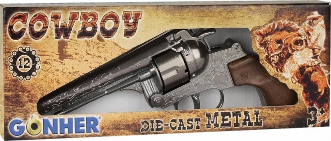 Metalowy kowbojski rewolwer na 12 nabojów