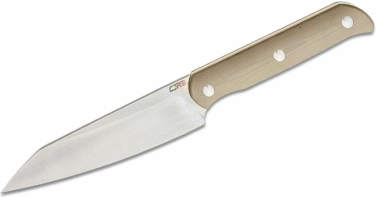 Nóż stały CJRB Silax 13 cm, satyna, pustynny brąz, G10, kabura Kydex