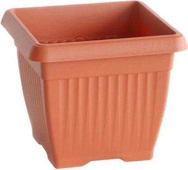 Plastowa kwadratowa doniczka 19 × 19 cm, wysokość 16,5 cm