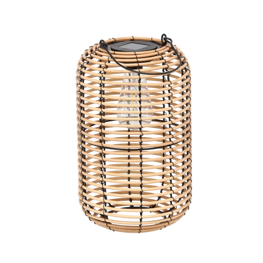 Solarny metalowy lampion – beżowy 32 cm