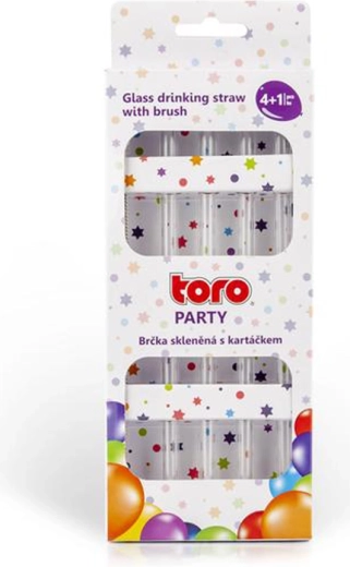 Szklane słomki z czyścikiem Toro 4+1
