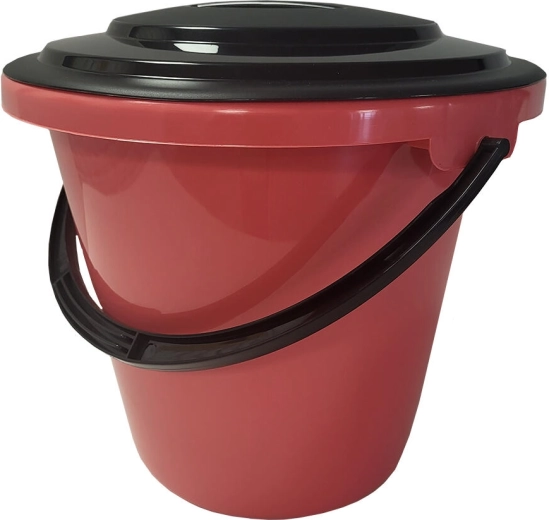 Plastowe wiadro z pokrywką i miarką 16 l – mix kolorów