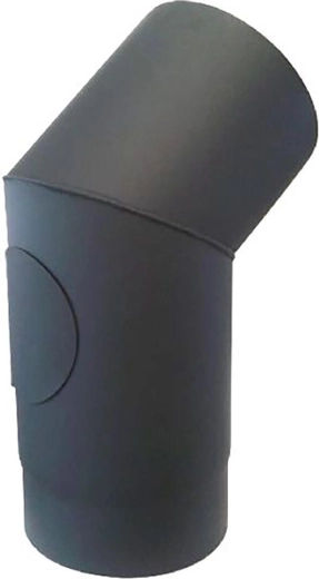 Kolano dymowe z otworem 160 mm, 45°, stal 1,5 mm, czarne
