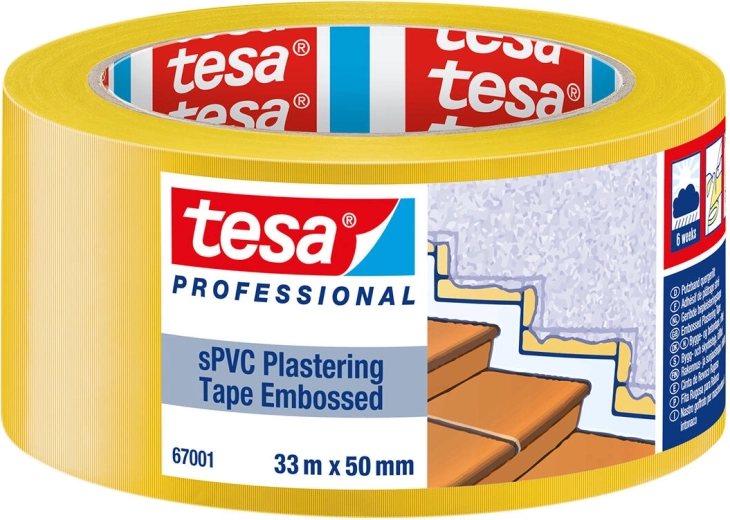 Taśma maskująca do wrażliwych powierzchni 50 mm × 33 m żółta Tesa