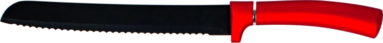 Nóż do chleba Kitchisimo z czerwono‑srebrną rękojeścią