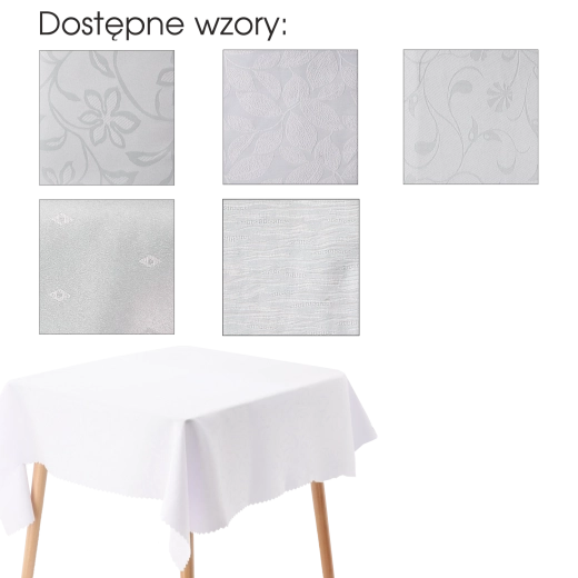 Biały prostokątny obrus 130 × 180 cm z poliestru