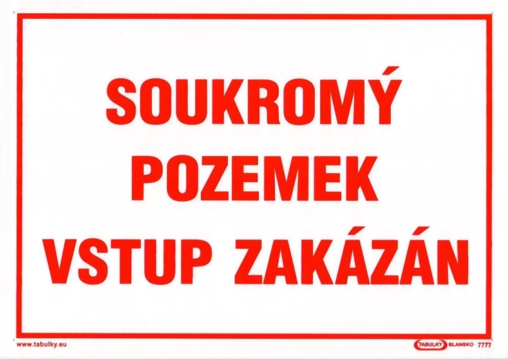 Tabliczka Prywatny teren – wstęp wzbroniony A4 plastik 210 × 297 mm
