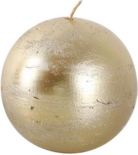 Rustykalna okrągła świeca 8 cm PROVENCE złota